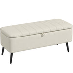 Storage Ottoman, Linen Fabric Bench With Flip Top