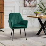 Set Of 2 Carrara Velvet Dining Chairs | Green