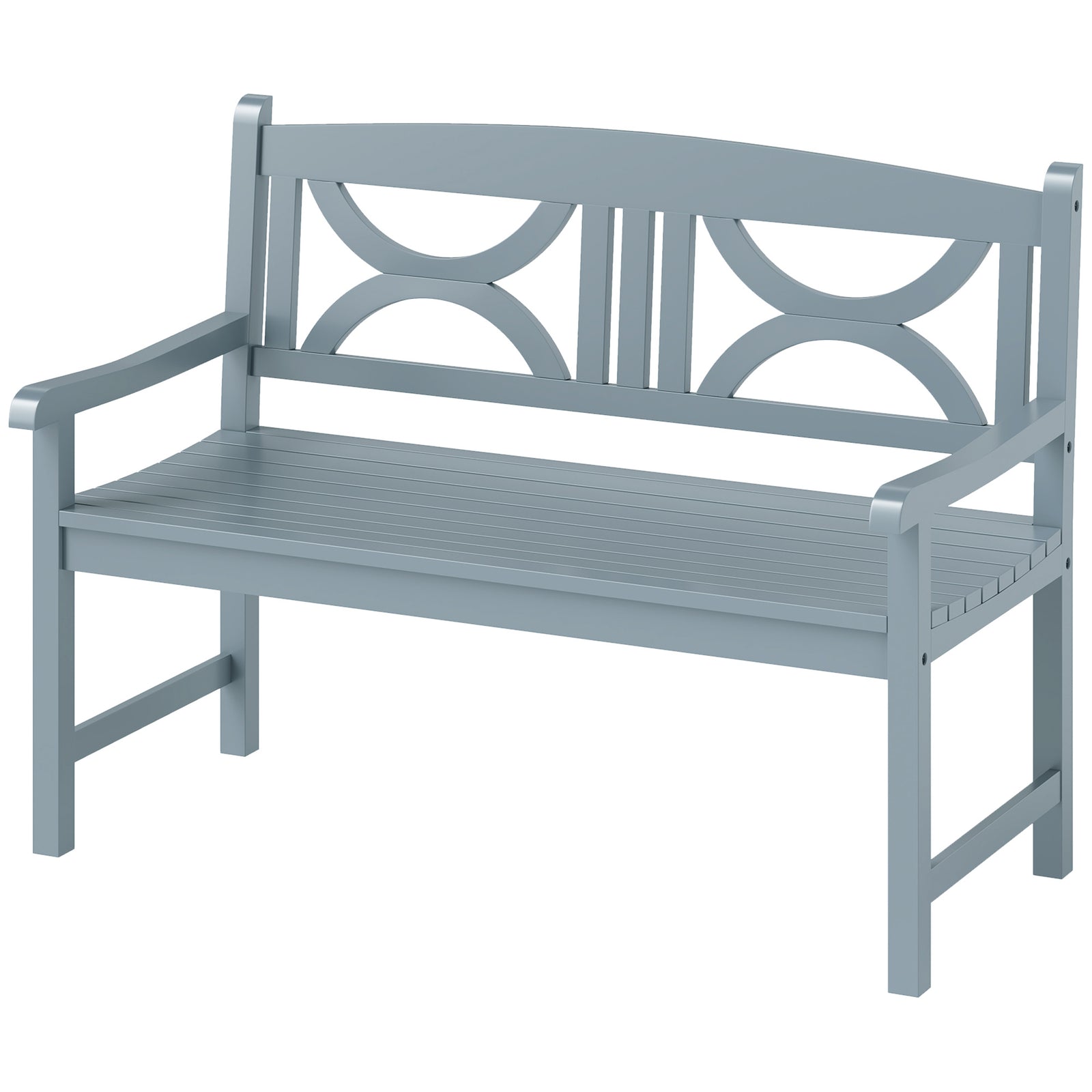 Wooden 2-seater Garden Bench, Grey