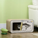 2 In 1 Cat Scratching Board, Cardboard Cat House With Catnip