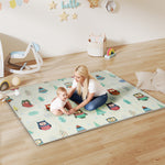 AIYAPLAY Baby Play Mat Double-sided, Kids Floor Mat, Car Track And Owl Theme