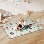 Baby Play Mat Double-sided, Kids Floor Mat, Car Track And Owl Theme
