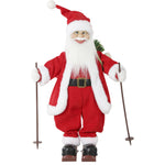 HOMCOM 2ft Christmas Singing Skiing Santa Claus With Ski Board Sack