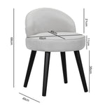 Modern Cozy Velvet Accent Slipper Bedroom Chair Small Single Dressing Table Vanity Makeup Chair