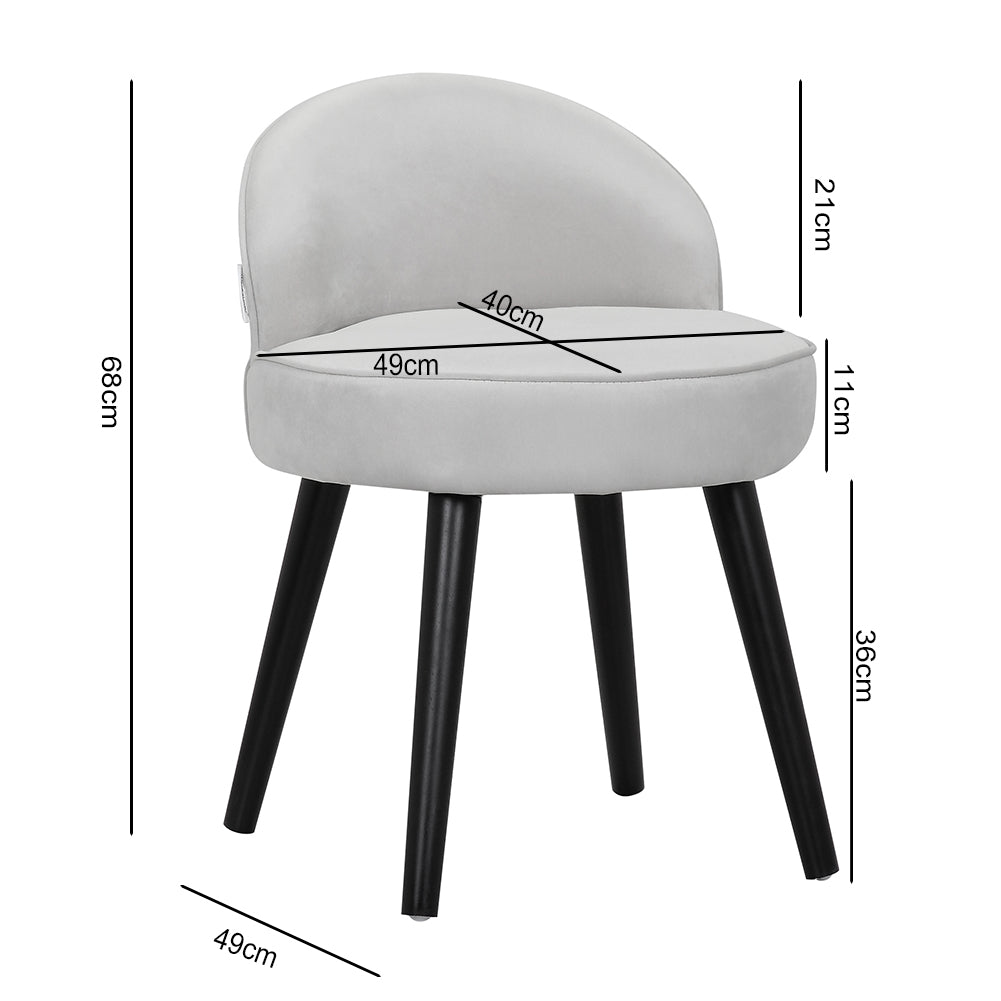 Modern Cozy Velvet Accent Slipper Bedroom Chair Small Single Dressing Table Vanity Makeup Chair