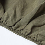 Luxury Linen Fitted Sheet | Double | Khaki Green