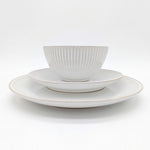 Reactive Cream Glaze Dinner Set Plates Bowls | Set of 12 | Cream