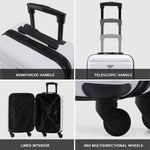 Set Of 3 Hard Shell Suitcase Cabin & Check In Cases With Tsa Lock - Overhead Cabin With Medium & Large Check-in Bag | Set of 3 | Off White