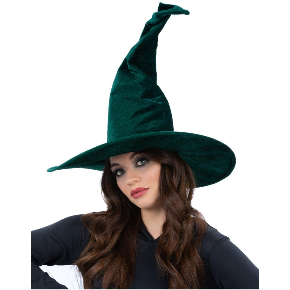 Velour Witch Hat | Emerald Green