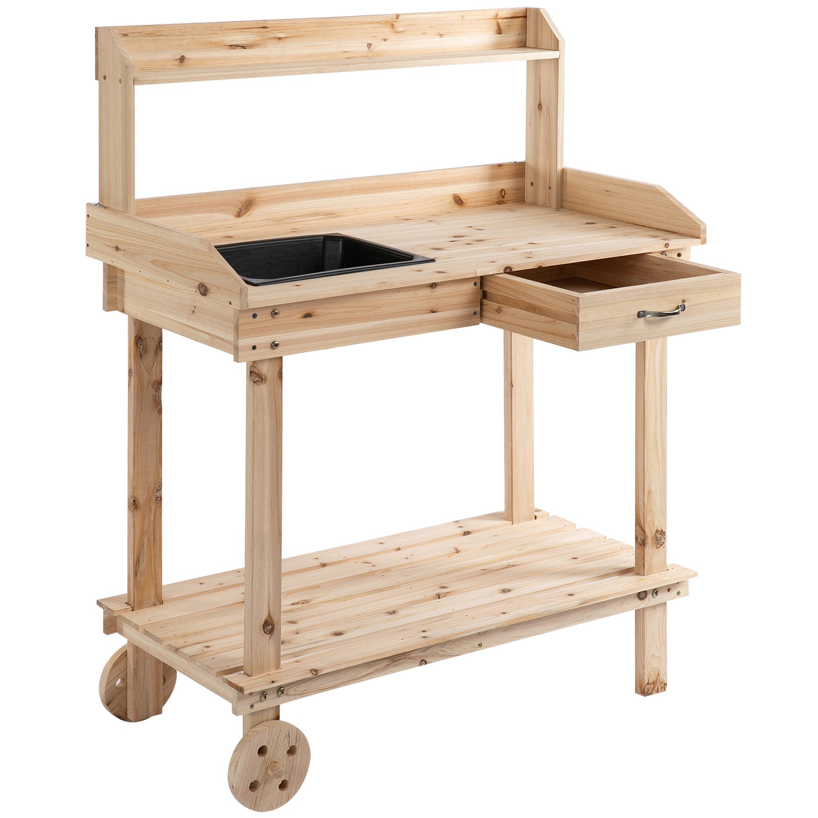 Garden Potting Bench, Work Station, 92x45x119cm