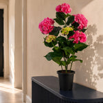 Artificial Faux Hydrangea Flowering Plant Pink