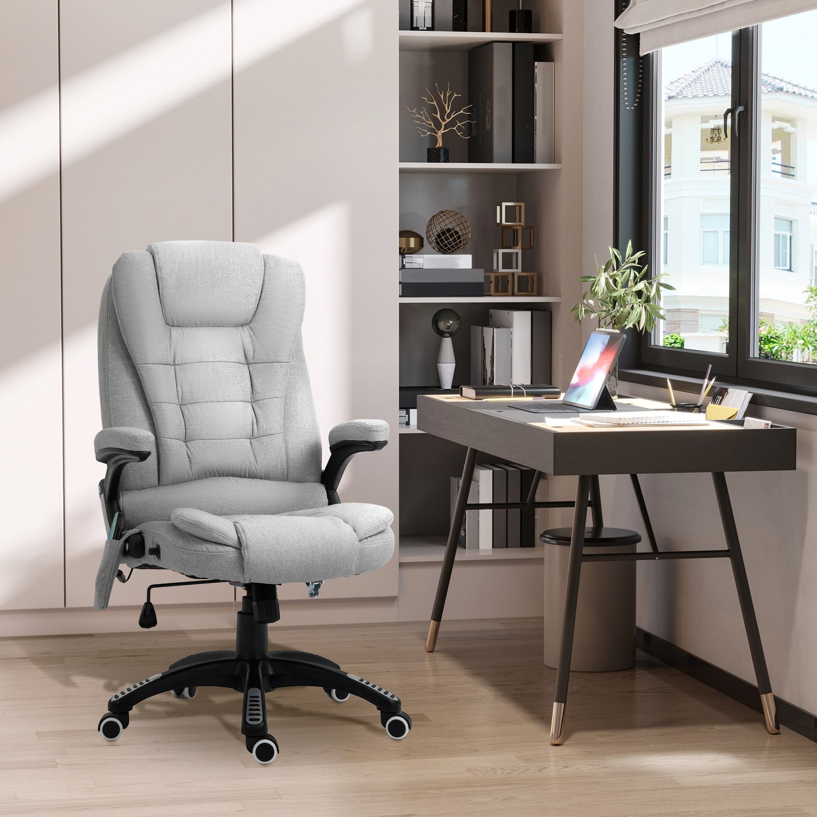 Reclining Chair W/ Heating Massage | Dove Gray