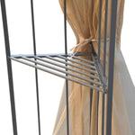 3 X 3(m) Garden Gazebo Double Top Gazebo Canopy W/ Curtains | Cream