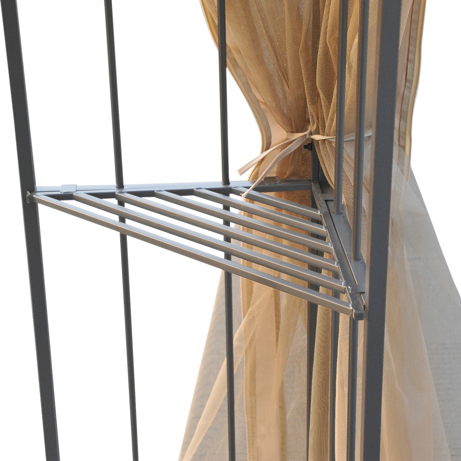 3 X 3(m) Garden Gazebo Double Top Gazebo Canopy W/ Curtains | Cream