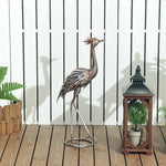 Heron Garden Statue, Metal Garden Gift W/ Stakes