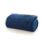 Blackbrook Ultrasoft Flannel Throw With Sherpa Back | 125cm x 150cm | Navy Blue