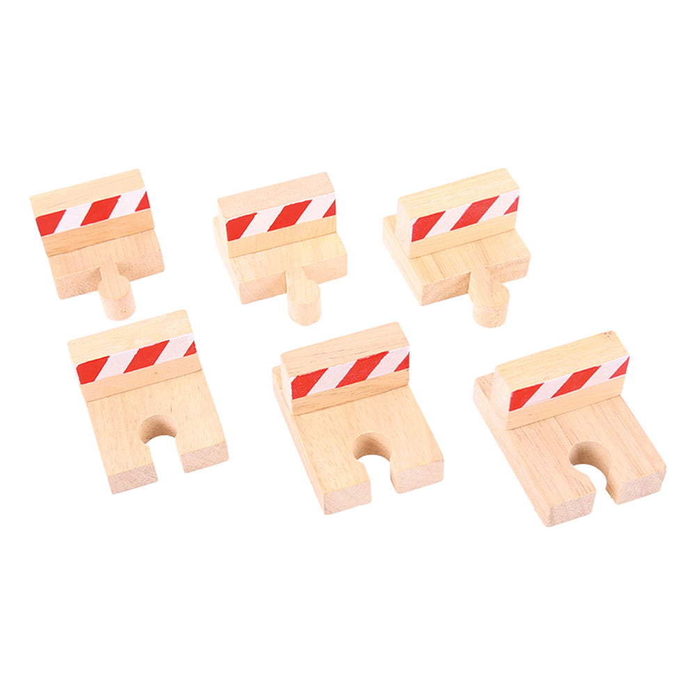 Bigjigs Toys 6 End Of Track Buffer Pieces for Wooden Train Sets