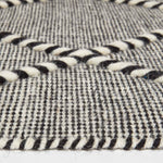 Edessa Black & White Kilim Wool Rug | 150cm x 220cm | Black & White