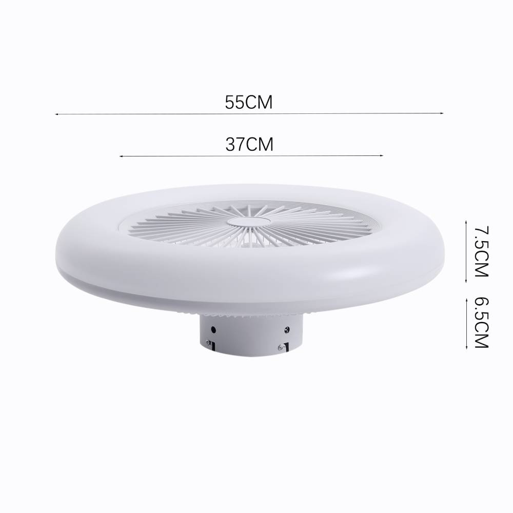 55cm Ceiling Fan With 5 Acrylic Blades & Dimmable Led Light Adjustable Speed Quiet Fan With Remote Control | White