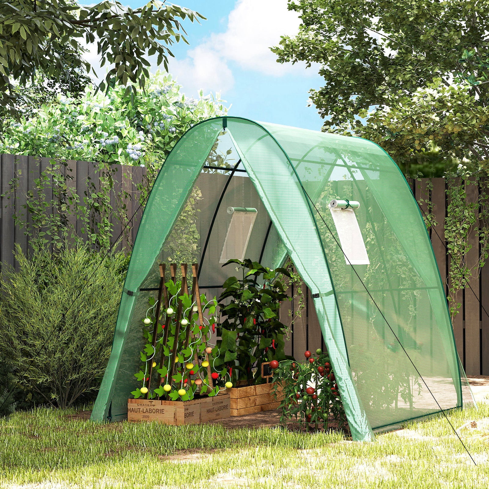 Portable Greenhouse Gardening Plant Hot House With 2 Doors | Green