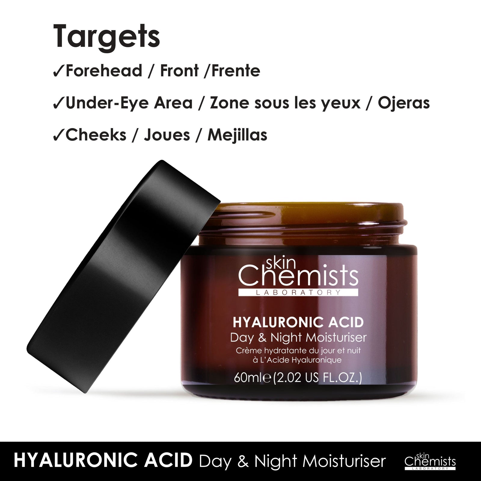 Anti-ageing Hyaluronic Acid Day Moisturiser 60ml For Plumping And Moisturising