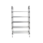 Multi Tiers Shoe Rack Organizer Stackable Space Saving Shoe Shelf | 5 | Black