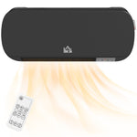 Wall Mounted Electric Heater With Timer Overheat Protection Black