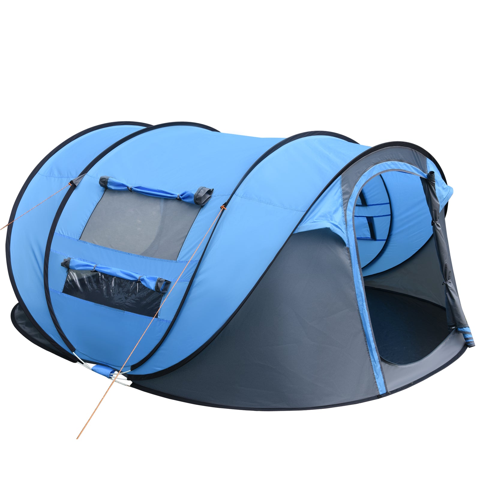 4-5 Person Camping Tent Dome Pop-up Tent  With Windows | Sky Blue