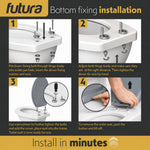 Toilet Seat Soft Close Oval Shape, Premium Thermoplastic, Quick Release, Top & Bottom Fixings | Grey