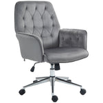 Tufted Swivel Computer Chair W/ Arm | Dark Gray