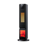 Smart Ptc Tower Heater With Wifi – Black Abs, Remote Control, Led Display, Adjustable Thermostat, 800w/2000w