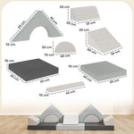 Kids Play Sofa, 12 Pieces Foam Modular Convertible Sofa | Grey
