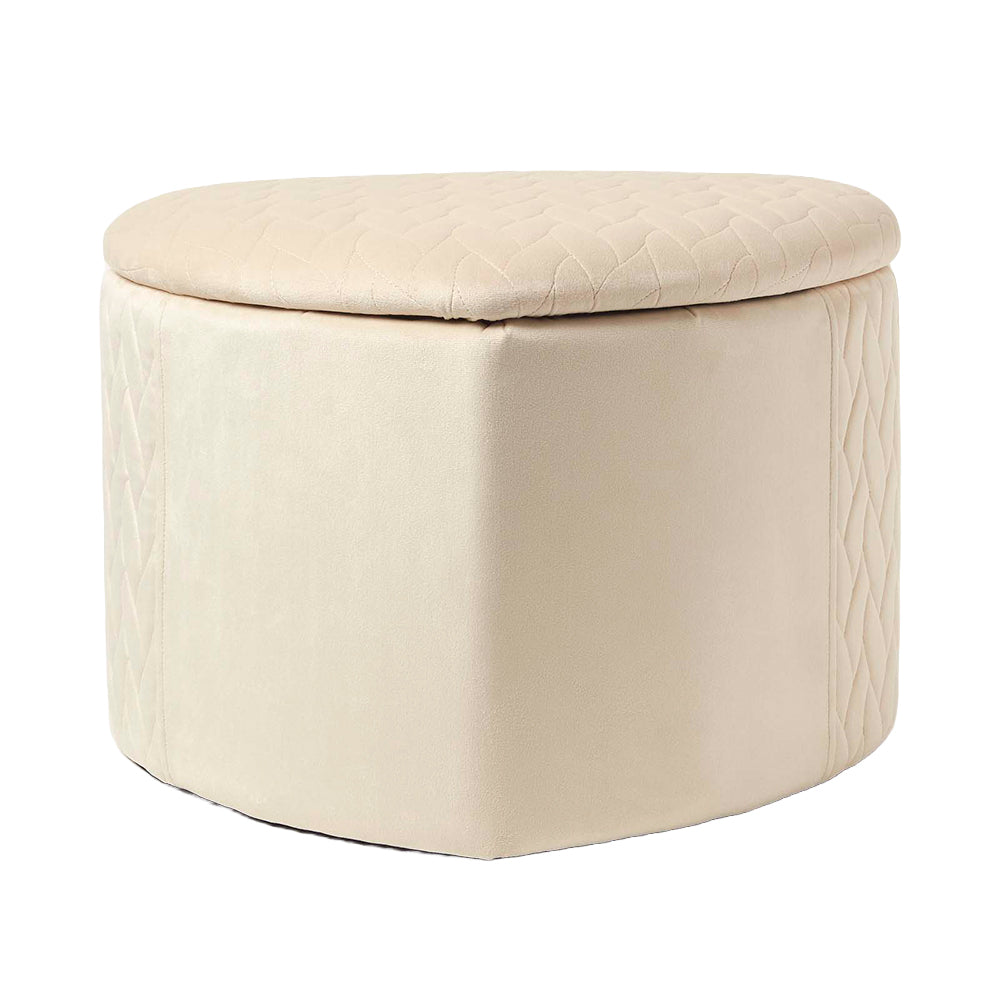 Arundel Heart-shaped Velvet Footstool With Storage | Natural