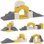 Kids Soft Play Set, 7 Piece Foam Climbing Blocks | Yellow