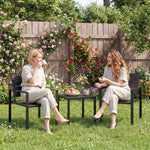 3 Pieces Garden Bistro Set For 2, Outdoor Bistro Table And Chairs | Black