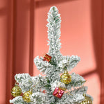5ft Snow Flocked Artificial Christmas Tree W/ Realistic Branch Tips | 5ft | Green