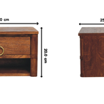 Artisan Furniture Solid Wood Box Frame Wall Nightstand