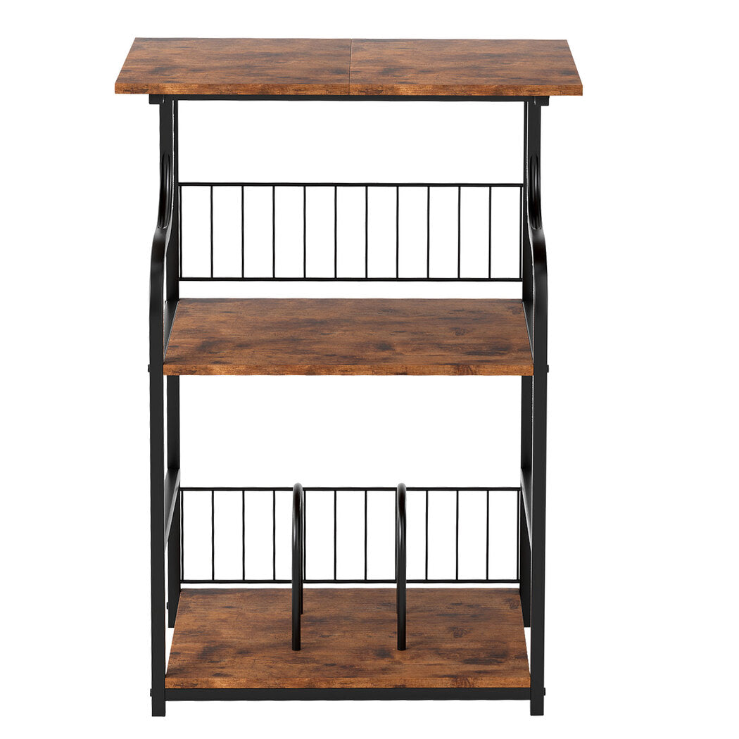 Levede 3 Tier Record Player Stand Turntable Vinyl End Side Table 2 Storage Shelf