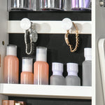 Mirrored Jewellery Cabinet W/ Led Lockable Jewellery Armoire | One Size | White