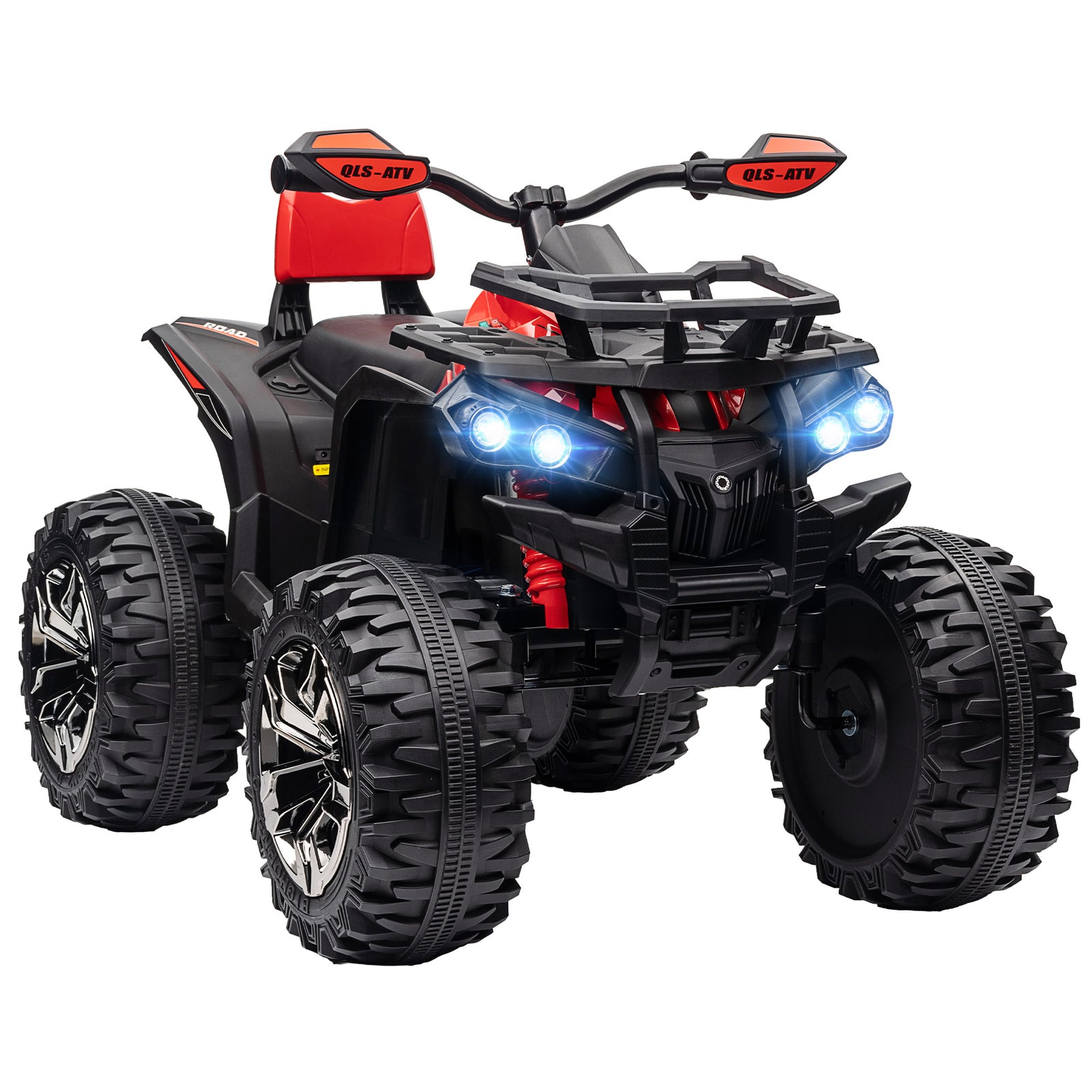12v Quad Bike Atv With Led Lights, Music, For Boys Girls | Red