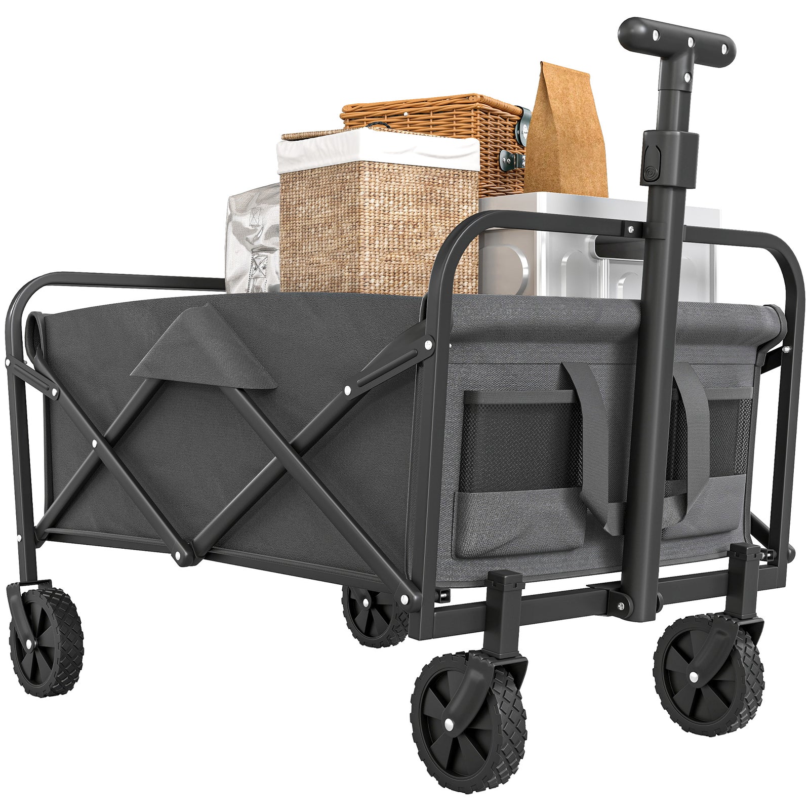 62l Festival Trolley, 120kg Heavy Duty Folding Trolley Cart | Grey