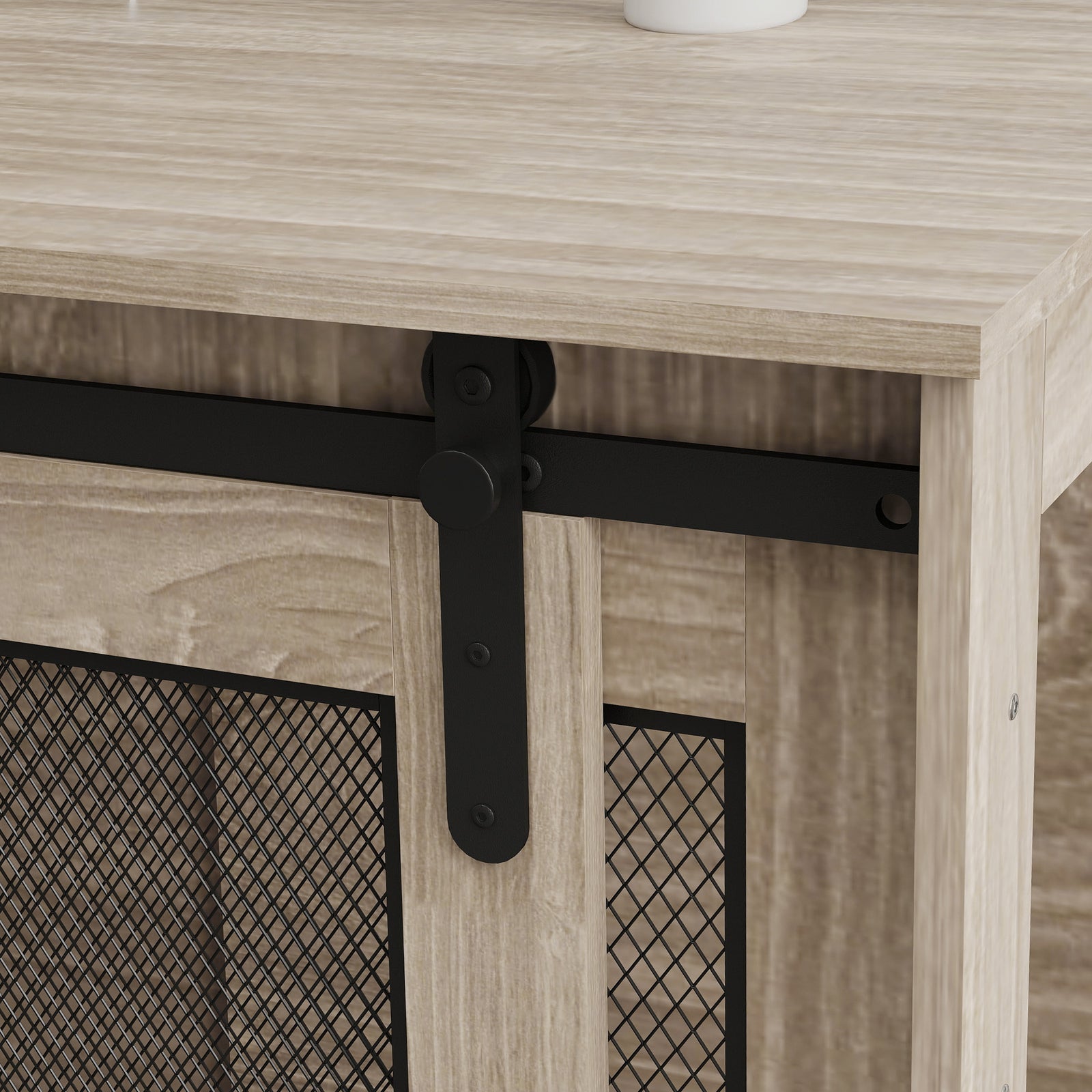 Dog Crate Furniture W/ Sliding Door, Walnut Brown | Large | Dark Brown