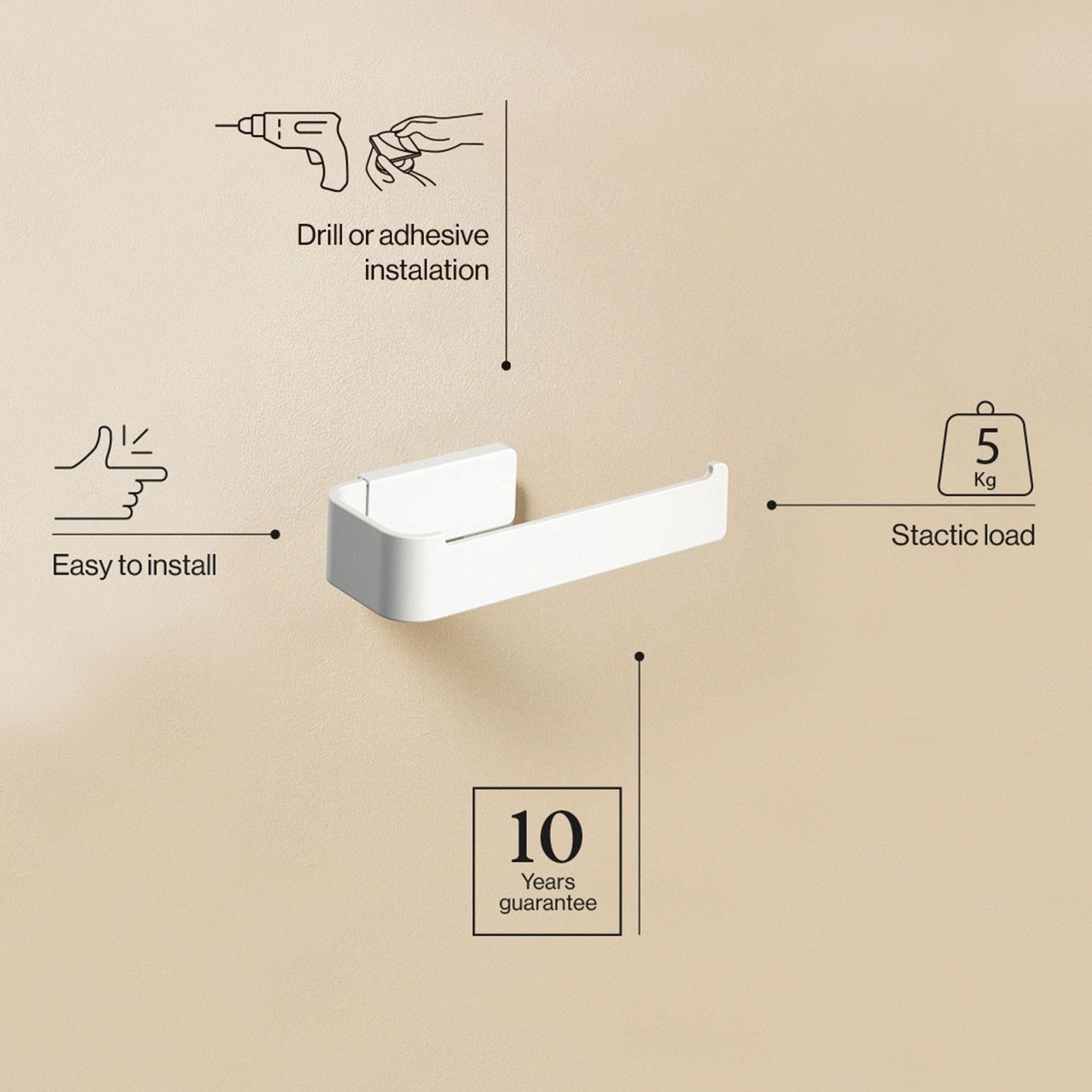 Toilet Roll Holder, Chrome, Self-adhesive Option, Nea Collection