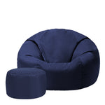 Classic Indoor Outdoor Bean Bag & Pouffe Chair | Navy Blue