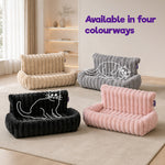 Petlicity Padded Cat Radiator Bed With Striped Faux Fur Cover