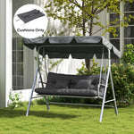 Seat Cushions Back Cushion W/2 Pillows, Water Repellent | Charcoal Gray