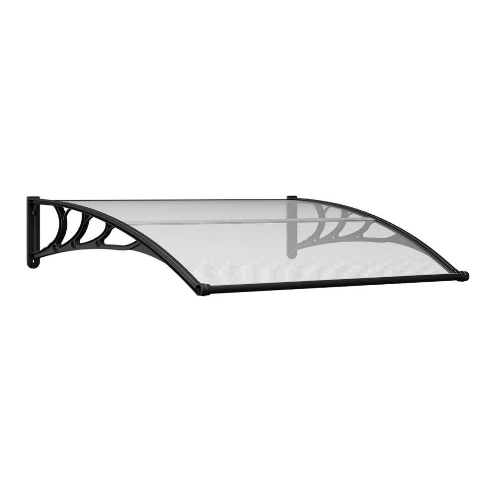 Clear Outdoor Door Canopy Window Awning With Drainage Channel 100/120/150/200cm W X 100cm D | 150cm | Clear