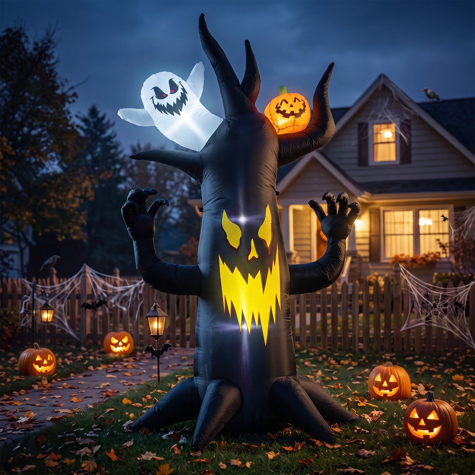 Outsunny 8 Ft Halloween Inflatable Spooky Tree With Built-in Led Lights