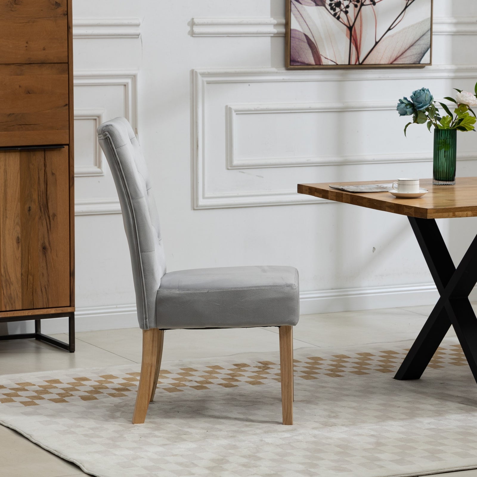 Set Of 2 Pienza Velvet Dining Chairs | Silver