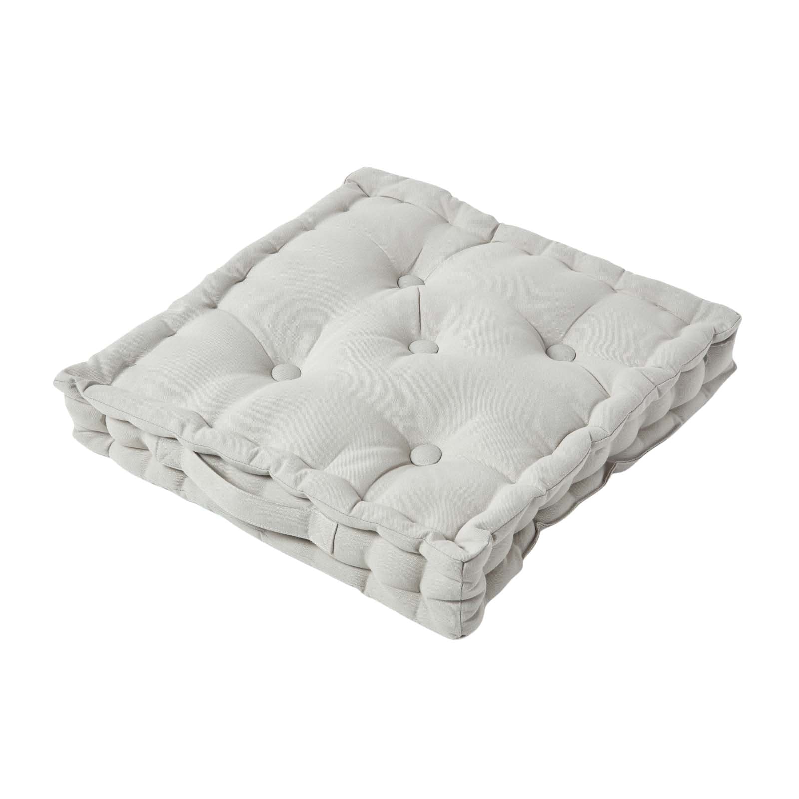 Cotton Plain Floor Cushion | 50cm x 50cm | Grey